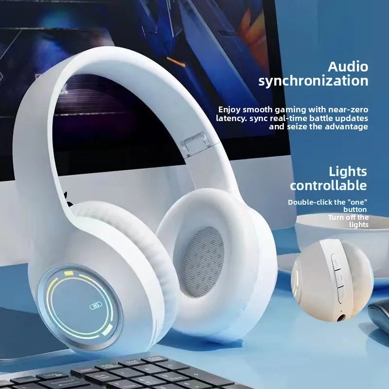 Best-selling M3 Over-Ear Wireless for 5.4 Headphones Colorful Lighting Deep Bass Active Noise Cancellation Plastic