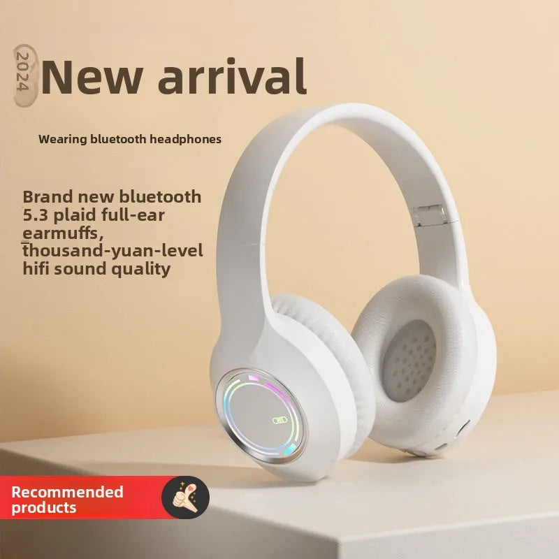 Best-selling M3 Over-Ear Wireless for 5.4 Headphones Colorful Lighting Deep Bass Active Noise Cancellation Plastic