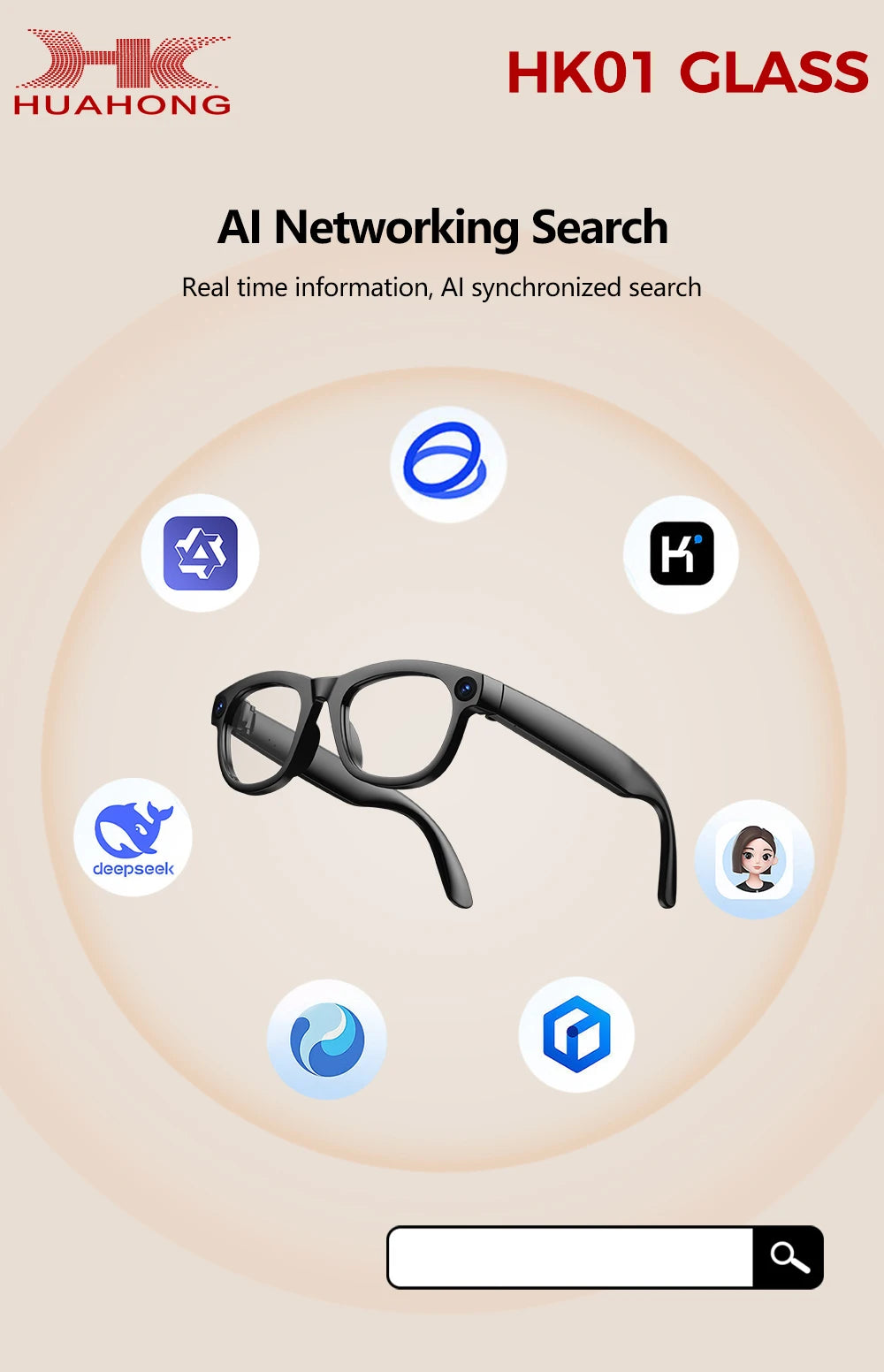 2026 AI Smart Glasses with 1300W Pixel Camera Live Streaming 130+Language Translation ChatGPT 32GB Music Call Glasses Men Women