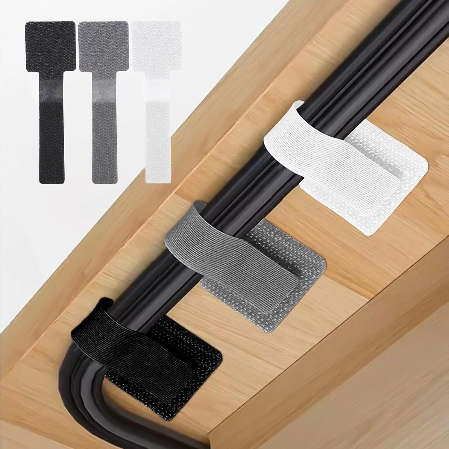 Reusable Cable Ties Fastening Wire Organizer Cord Rope Holder Self Adhesive Adjustable Cord Organizer Straps Desk Management