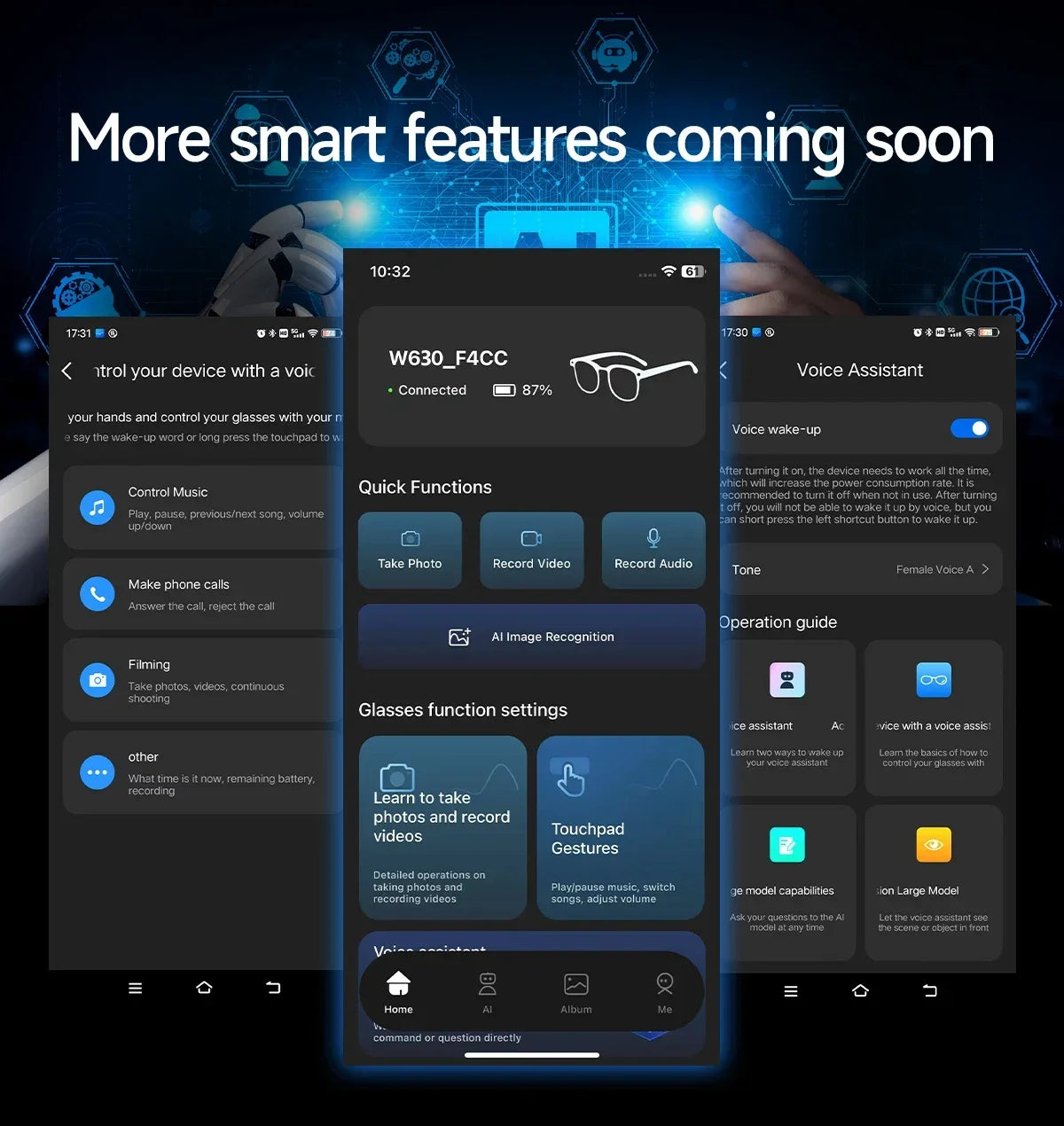 AI Smart Glasses To Take Photos Videos 800W HD Camera Intelligent Translation Photo-taking And Object Recognition Smart Glasses