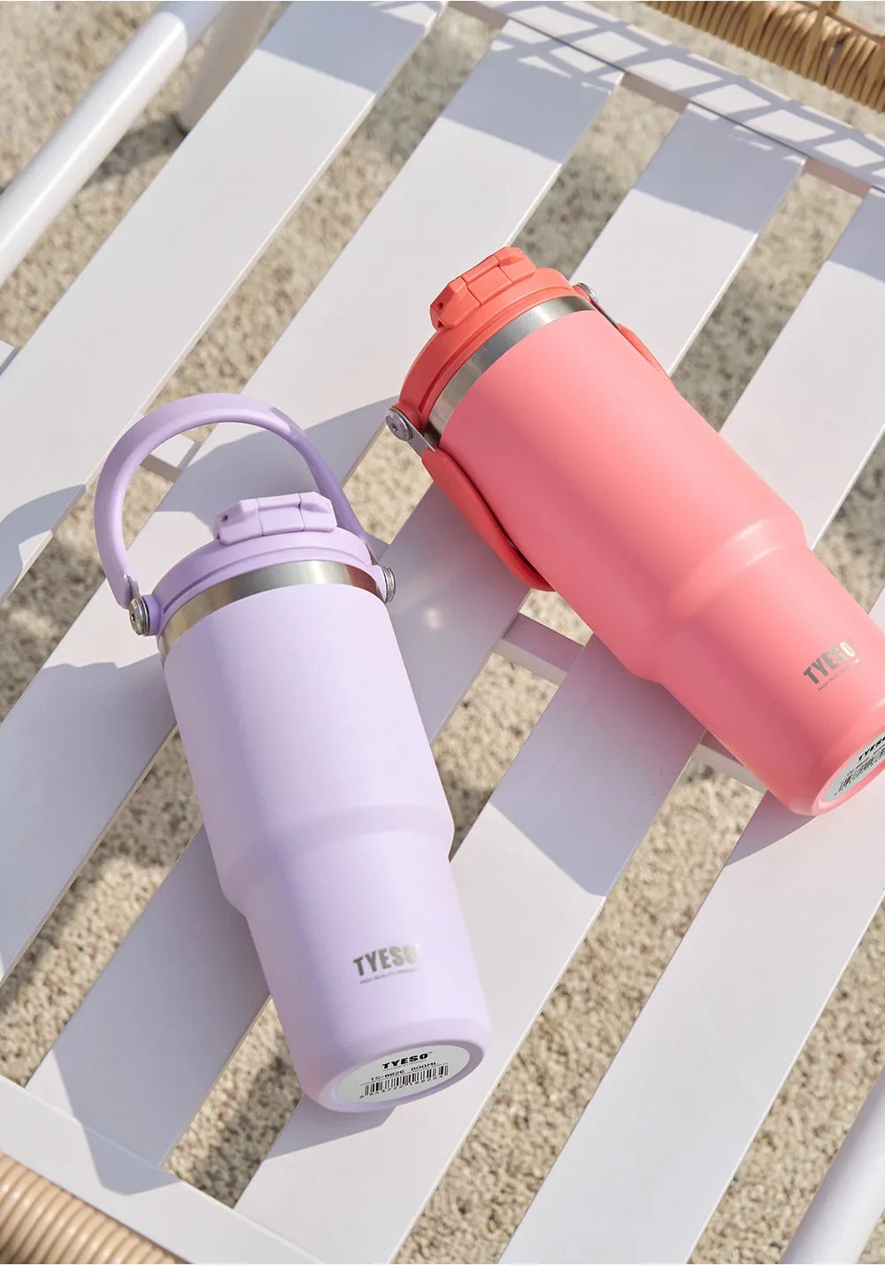 Tyeso 1200ML Handle Vacuum Flasks Cup Dual-Drink Coffee Mug Stainless Steel Ice Cup Car Bottle Hot Cold Retention Thermoses