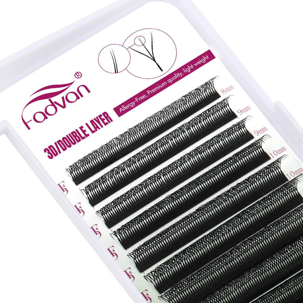 FADVAN W Shape Double Layer Eyelashes 8D/6D/10D Eyelash Extensions Natural Soft Volume Fan Brazilian Faux Mink Lashes Makeup