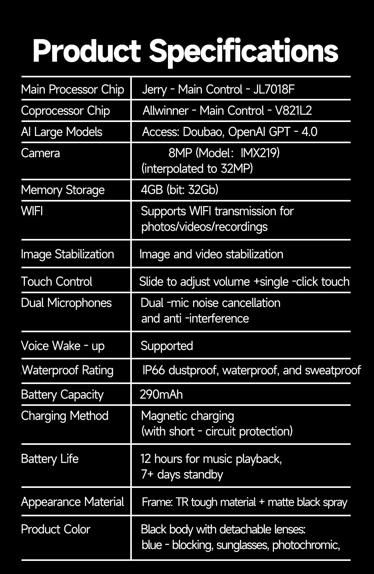 AI Smart Glasses To Take Photos Videos 800W HD Camera Intelligent Translation Photo-taking And Object Recognition Smart Glasses