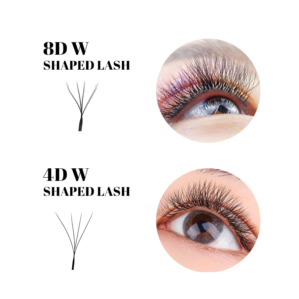 FADVAN W Shape Double Layer Eyelashes 8D/6D/10D Eyelash Extensions Natural Soft Volume Fan Brazilian Faux Mink Lashes Makeup