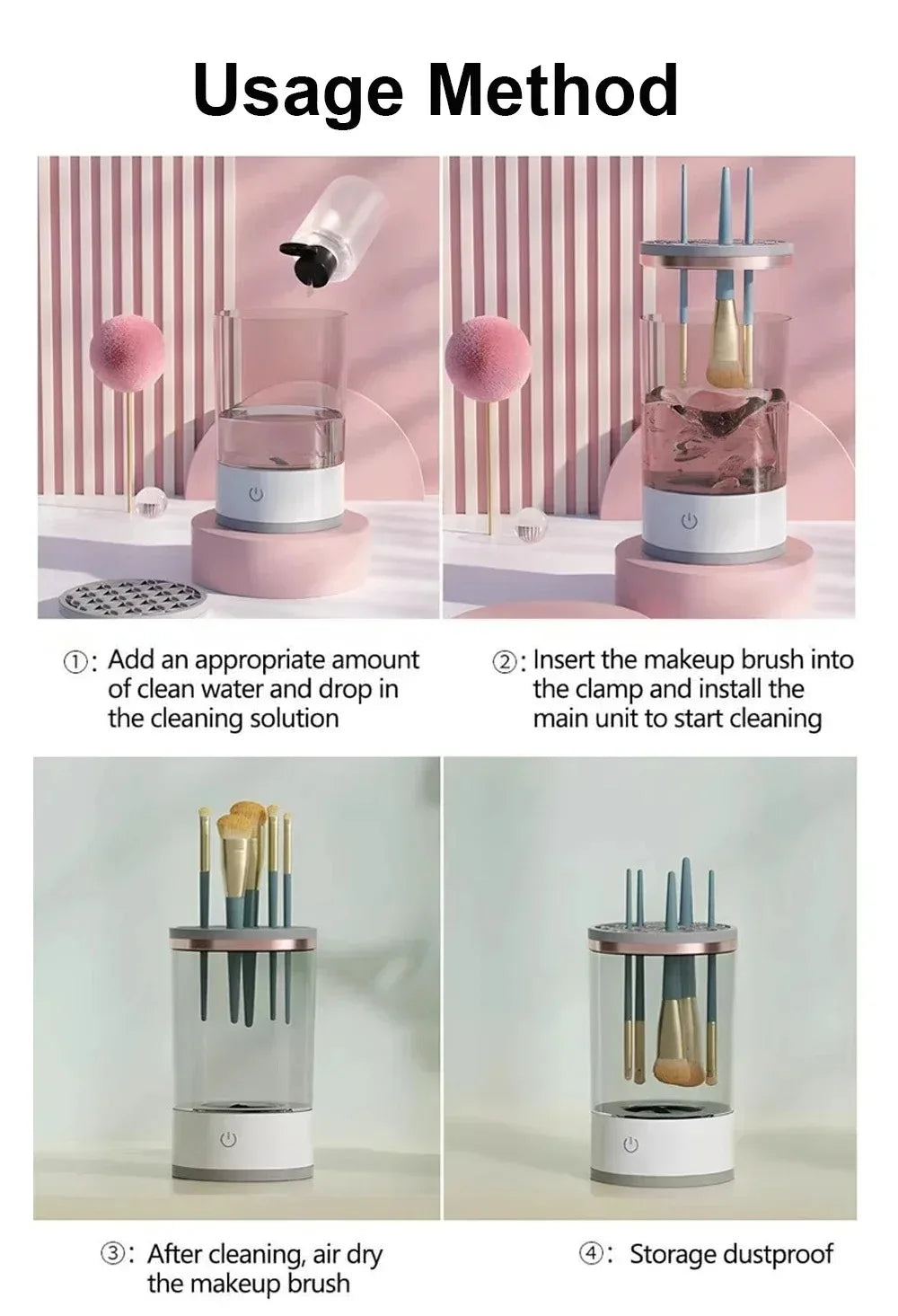 New Electric Automatic Rotating Makeup Brush Cleaner Cosmetic Brush Washing Machine